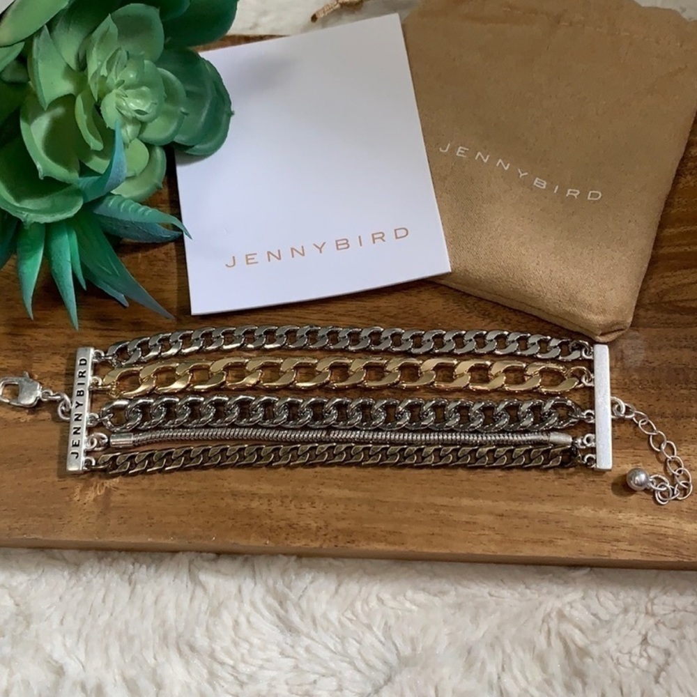 Jenny Bird Silver and Gold Chain Bracelet - New